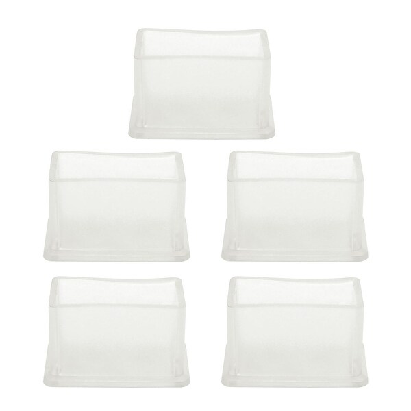 Clear PVC Chair Leg Caps End Tip Feet Cover Furniture Glide Floor Protector 5pcs 0.79" x 1.57" (20x40mm) Inner Size
