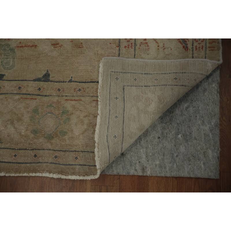 Hand Knotted Oriental 100% Wool Carpet Traditional Floral Brown Ziegler Area Rug - 9' 9'' X 6' 4''