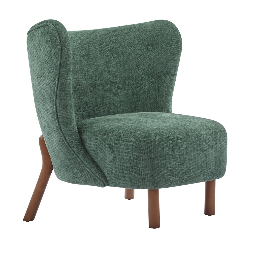 Green Side Chair Vanity Chair Distinctive Office Chair Reception Chair Corner Chair with Wood Legs