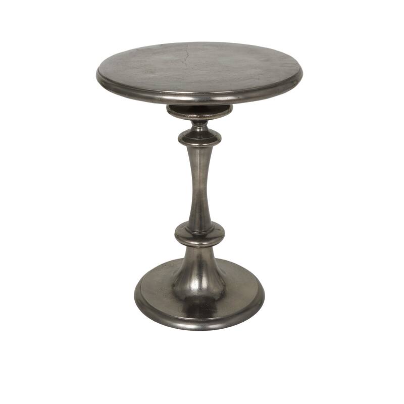 Aluminum Metal Turned Style Accent Table - Black - Roche River Decor - 18"W x 18"L x 23"H