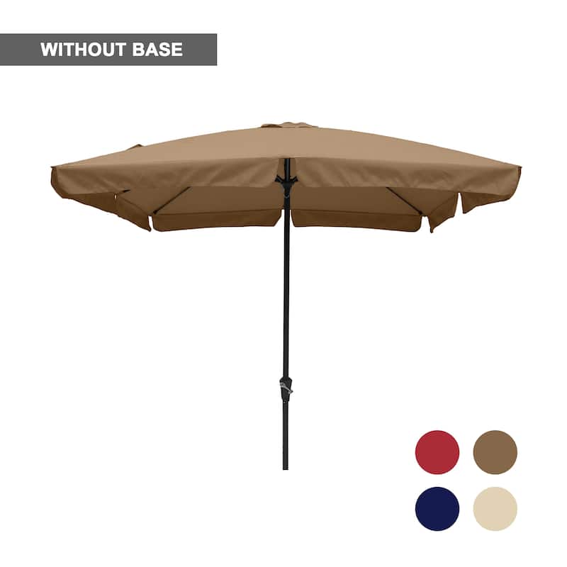 Clihome 10' x 8' Patio Square Market Umbrella with Skirted Canopy - Brown-Without Base