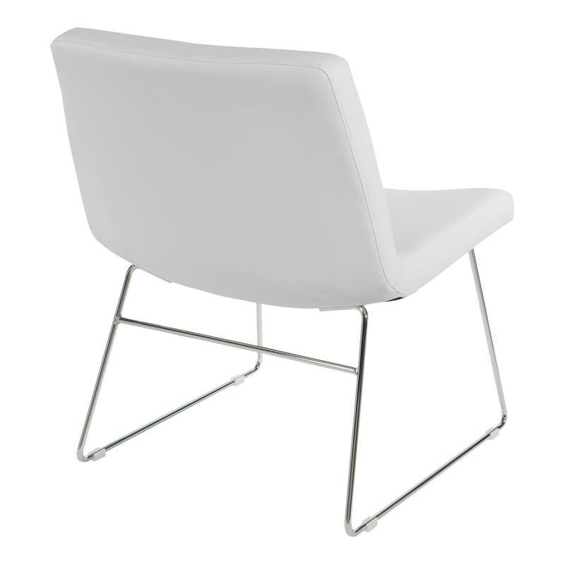 Thompson Upholstered Lounge Chair with Chrome Base