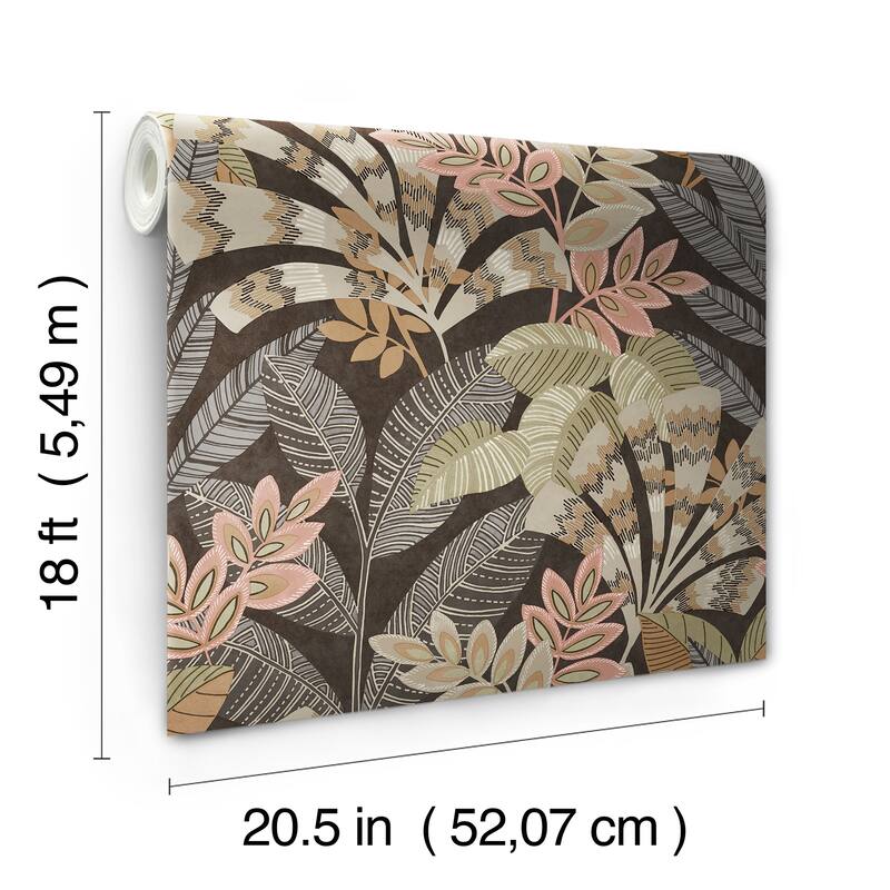 Yara Charcoal Peel and Stick Wallpaper