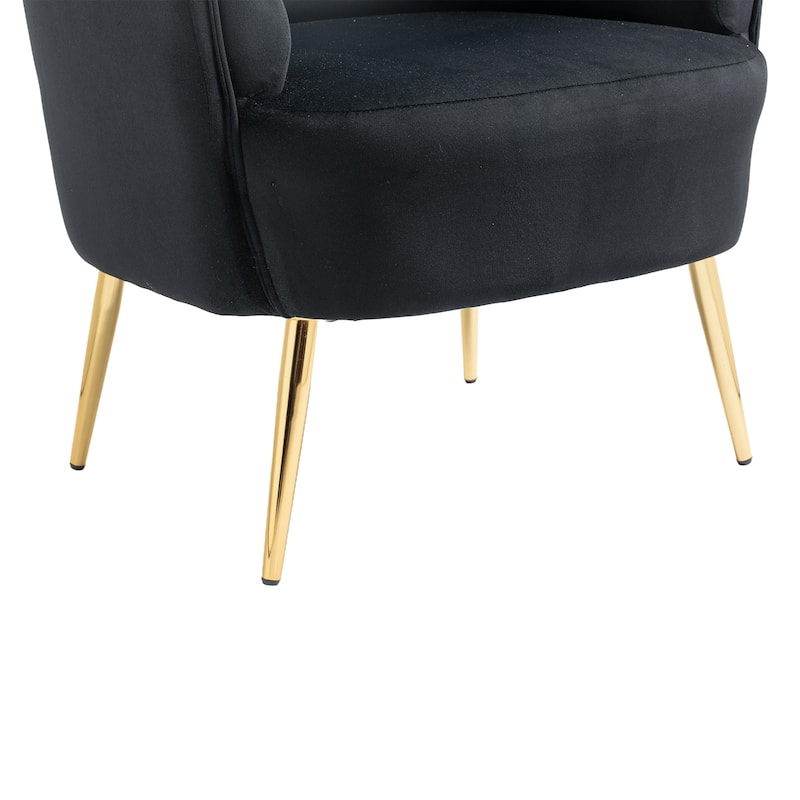 Accent Chair, Leisure Single Chair with Golden Feet (Grey)