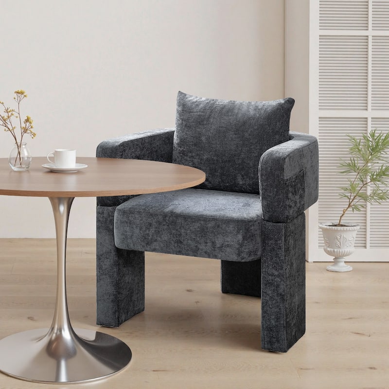Dining Chair with Ergonomic Arms & Removable Pillow, Accent Chair Side Chair Reception Chair Reading Chair