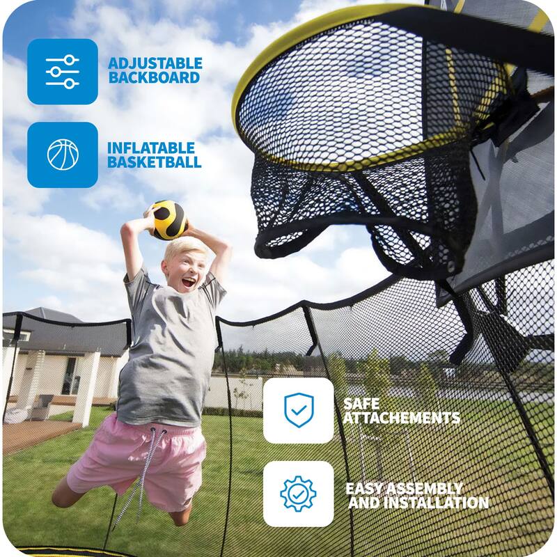 Springfree Trampoline 12' x 19' Trampoline with Basketball FlexrHoop and Ladder - 323