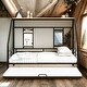 preview thumbnail 22 of 38, Metal Full Size House Bed with Trundle and Built-in Shelf