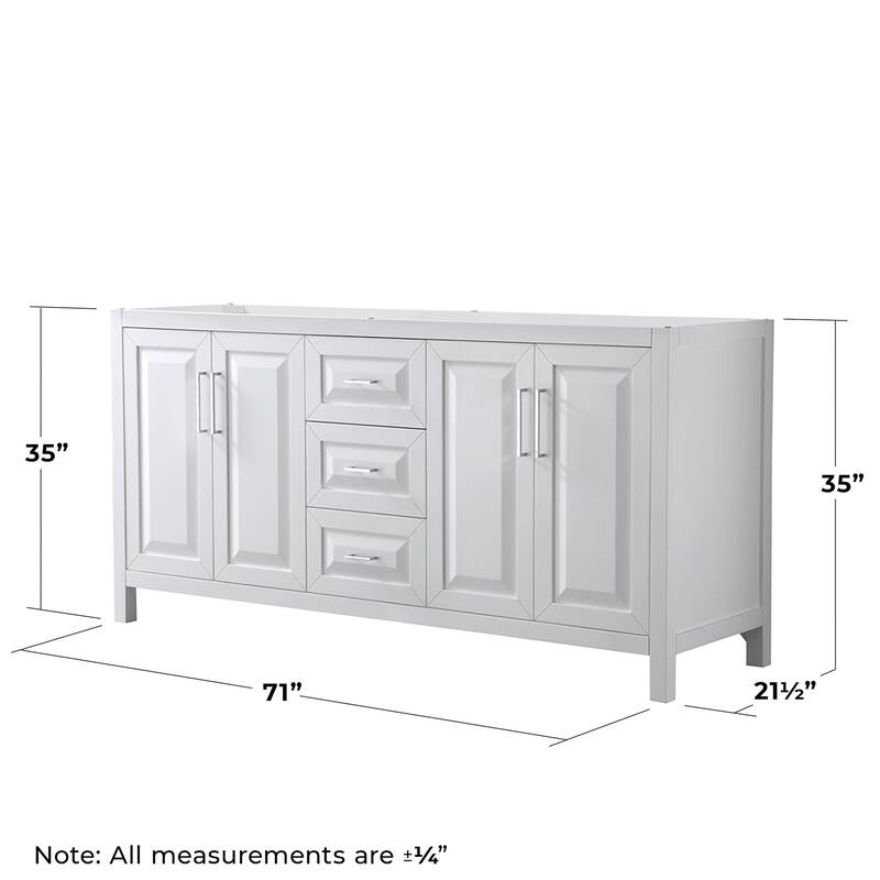 Wyndham Collection Daria 71" Double Free Standing Vanity Cabinet -