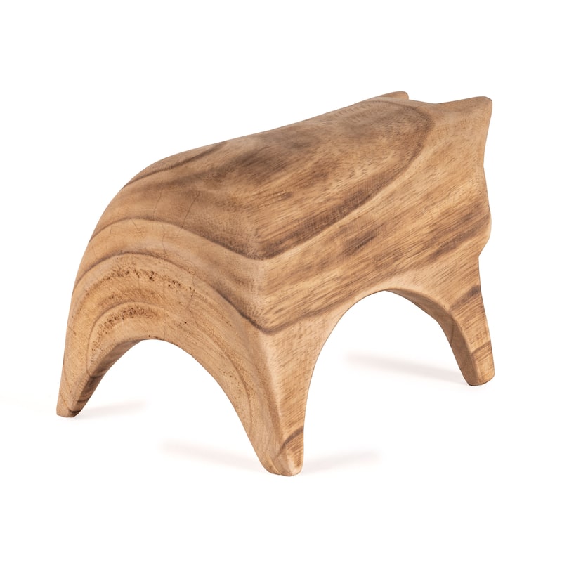 Matteo Decorative Wood Bull Sculpture - 10" x 5.5" x 5.5"