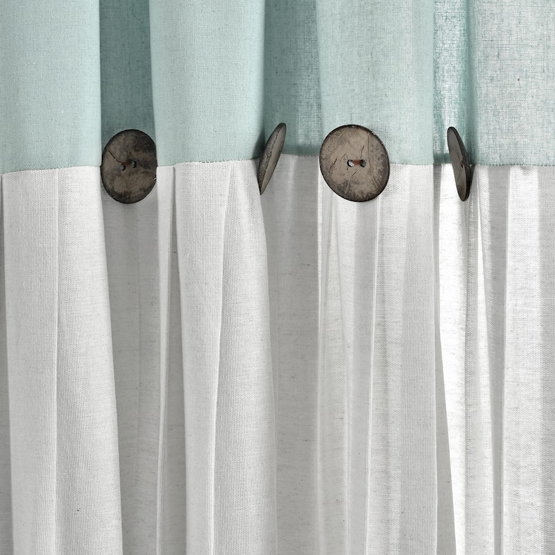 Lush Decor Linen Button Kitchen Tier Window Curtain Panel Pair