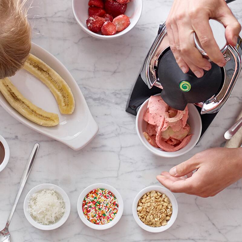 Yonanas Deluxe Non-Dairy Frozen Fruit Soft Serve Dessert Maker, Includes 75 Recipes, 200 Watts