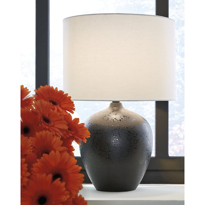 Ashley Furniture Ladstow Black Ceramic Table Lamp - 15"W x 15"D x 24"H