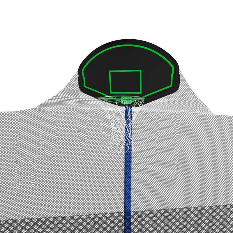 14FT ASTM Approved Trampoline with Slide Swings Basketball Hoop Ladder Net for Kids Adults
