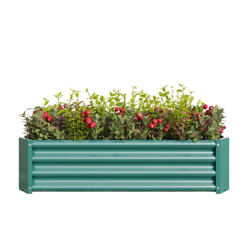 GDFStudio - Large Oval Metal Raised Garden Bed for Vegetables, Flowers, and Plants, Outdoor Backyard Planter Box