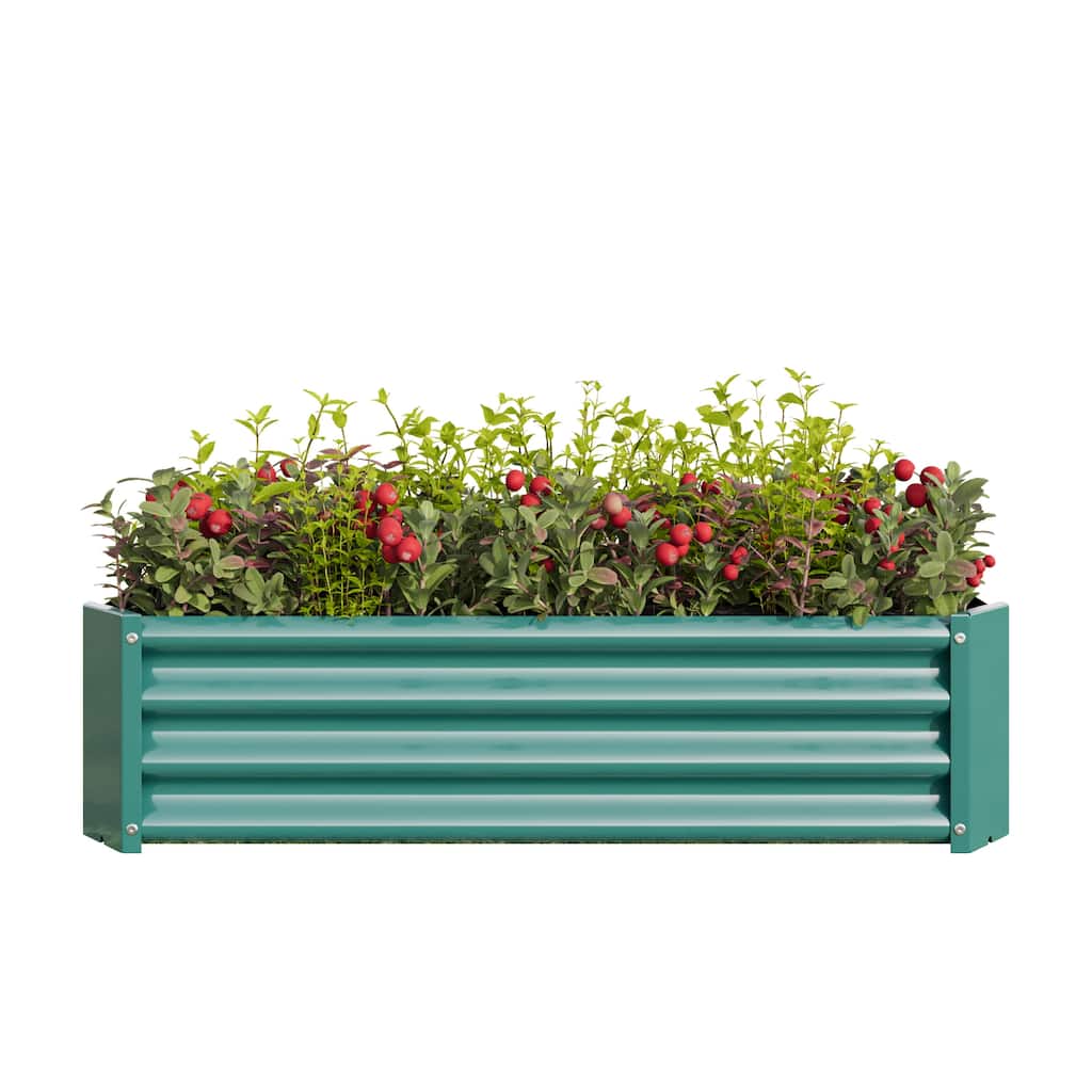 Rectangle Metal Raised Garden Bed for Flowers Plants - N/A
