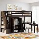 preview thumbnail 42 of 58, Space-Saving Multifunctional Wood Loft Bed for Kids, Twin Size