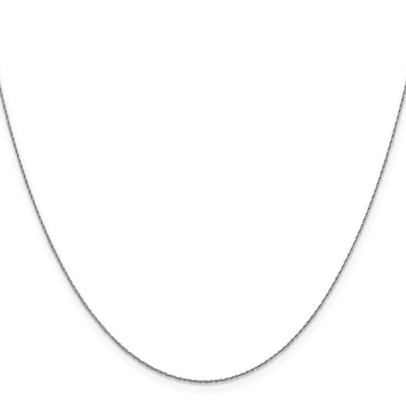 Curata 0.8mm 14k White Gold Fancy Spring Lock Closure V-p 8r Pendant Rope - 20 Inch