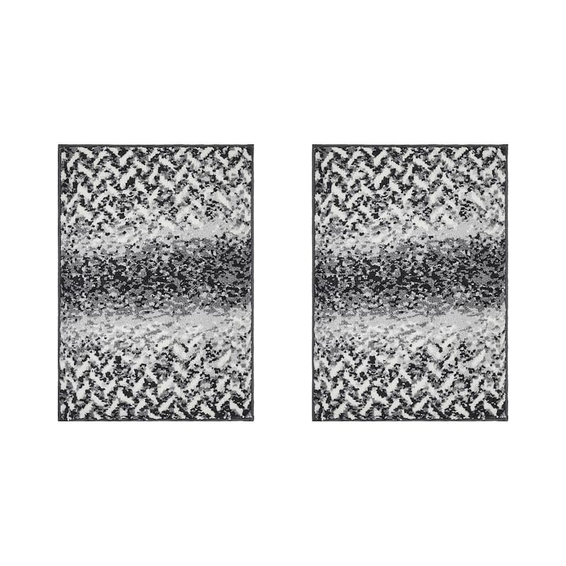 Better Trends Casablanca Collection 100% Micro Polyester Soft Plush & Absorbent Water Machine Washable 2 Piece Bath Rug Set