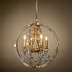preview thumbnail 14 of 12, 4 Light Farmhouse Wood Globe Chandelier Candle Style Pendant Light - W:22"