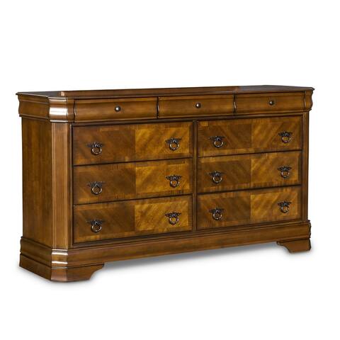 Sheridan Burnished Cherry 9-Drawer Dresser, by New Classic Furniture