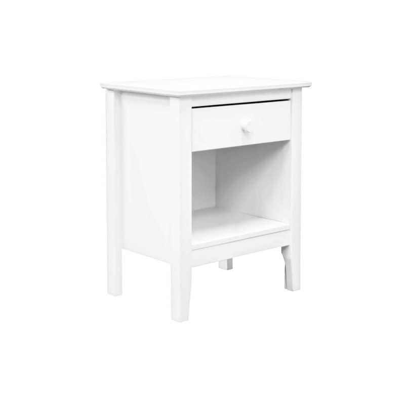 Shop Adeptus Solid Wood Easy Pieces Single Drawer End Table Nightstand W Cubby White Overstock 32333998