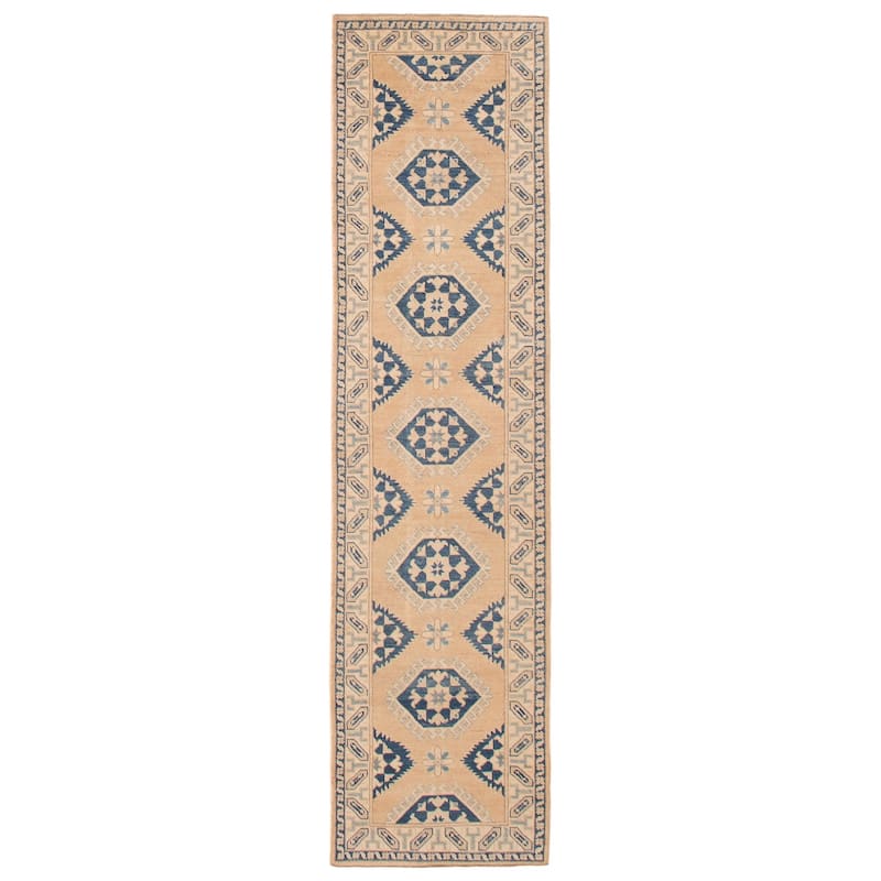 ECARPETGALLERY Hand-knotted Finest Ghazni Beige, Copper Wool Rug - 2'8 x 10'4 - Beige/ Copper - 2'8 x 10'4