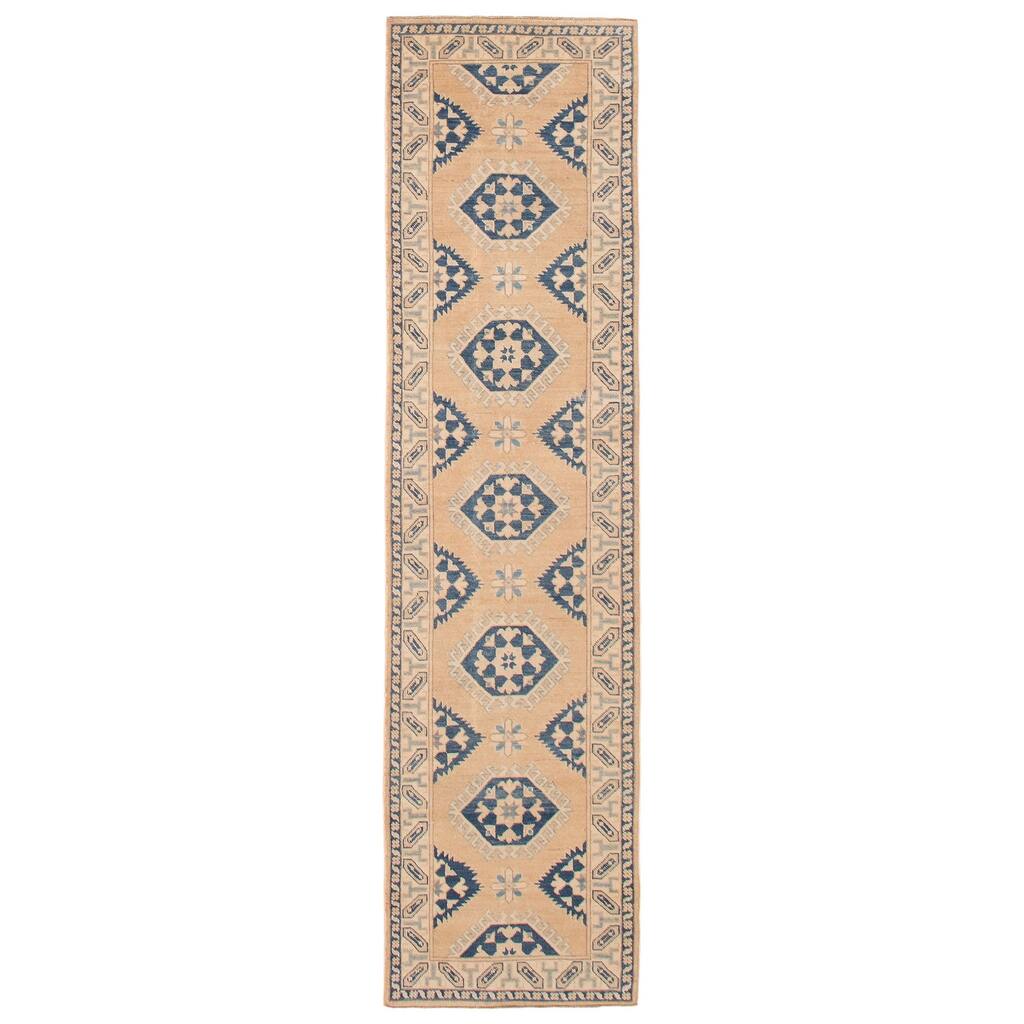 ECARPETGALLERY Hand-knotted Finest Ghazni Beige, Copper Wool Rug - 2'8 x 10'4