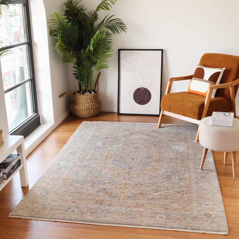Albany Vintage Power-Loom Blue Area/Runner Rug