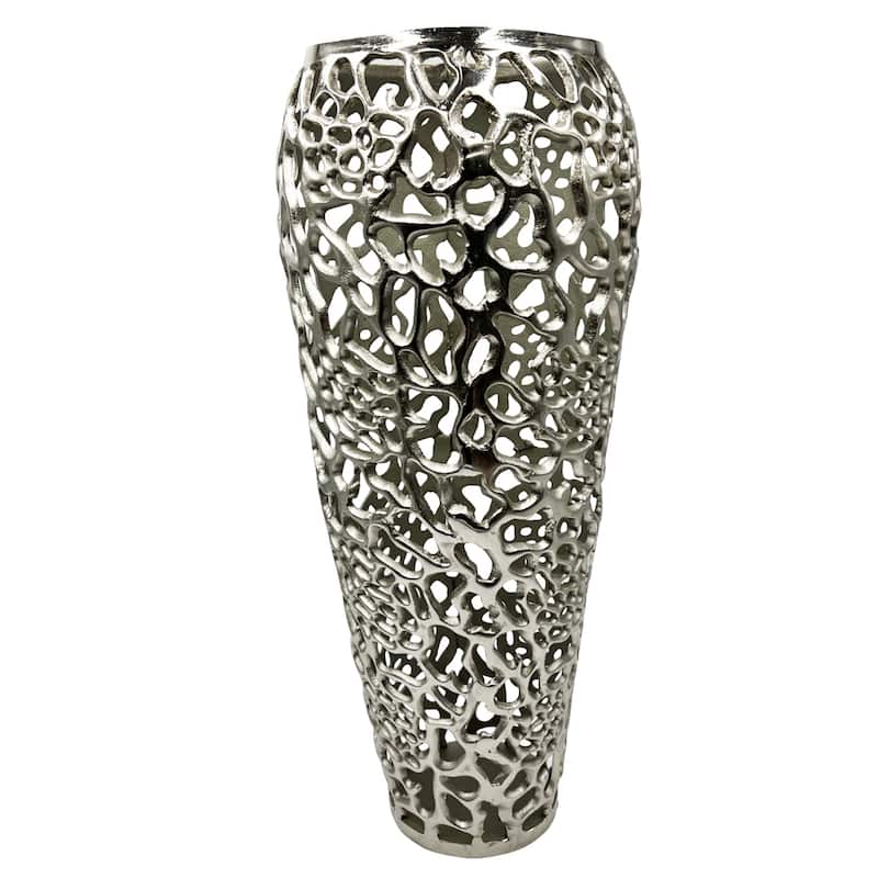 Decorative Handmade Aluminum Hollow-out Flower Vase
