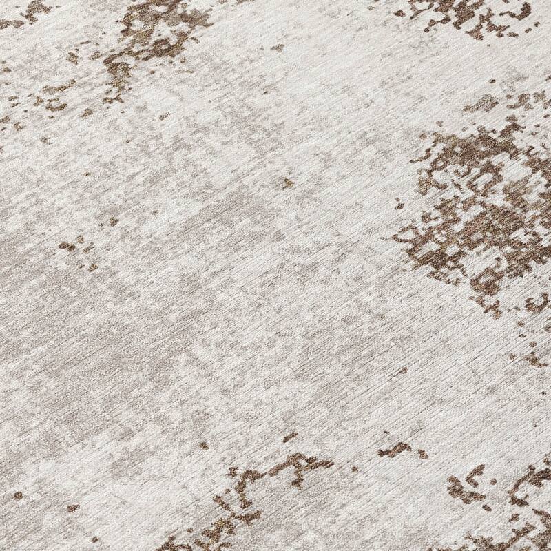 Machine Washable Indoor/ Outdoor Abstract Pixels Chantille Rug