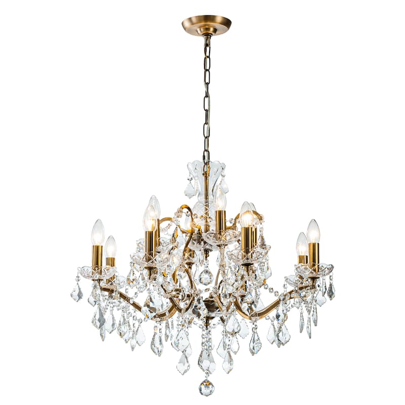 Classic/Traditional Crystal Chandelier Antique Gold Glam Lighting Fixture