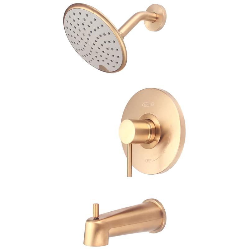 Pioneer Faucets Motegi Tub and Shower Trim Package with 1.75 GPM - PVD Brushed Gold