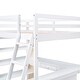preview thumbnail 8 of 10, Multifunctional Design Loft Bed with Ladder, Bookshelves and Desk, Solid Construction, Full Size, White