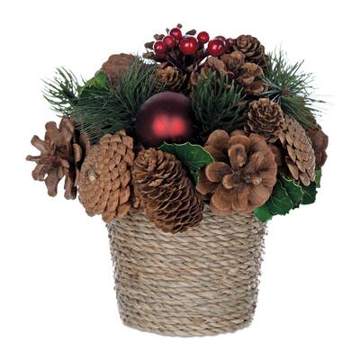 Potted Pinecone Ornament Arrangement (Set of 2) - 7.5 x 7.5 x 7.5