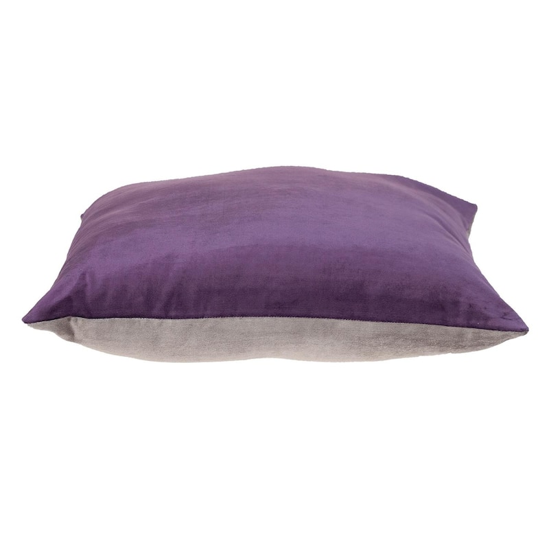 HomeRoots 20" Purple And Dark Gray Cotton Blend Throw Pillow