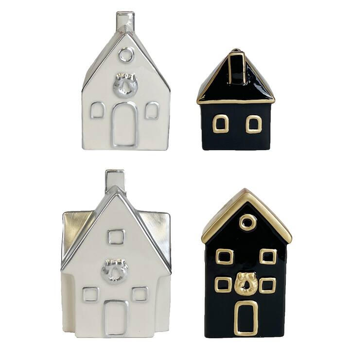 BECKI OWENS CERAMIC CHRISTMAS VILLAGE - Set of 4 Christmas Village Houses