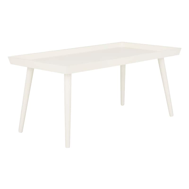 SAFAVIEH Parlee Antique White Coffee Table with Tray - 41.8" x 21.8" x 19" - 42"W x 22"D x 19"H