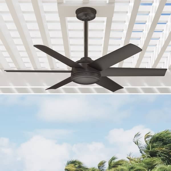 slide 2 of 26, Hunter 52" Jetty Outdoor Ceiling Fan with Wall Control and Wet-Rated Noble  Bronze