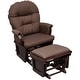 preview thumbnail 8 of 7, Polyester Nursery Glider Rocker with Ottoman - Brown Wood Base and Thick Padded Seat
