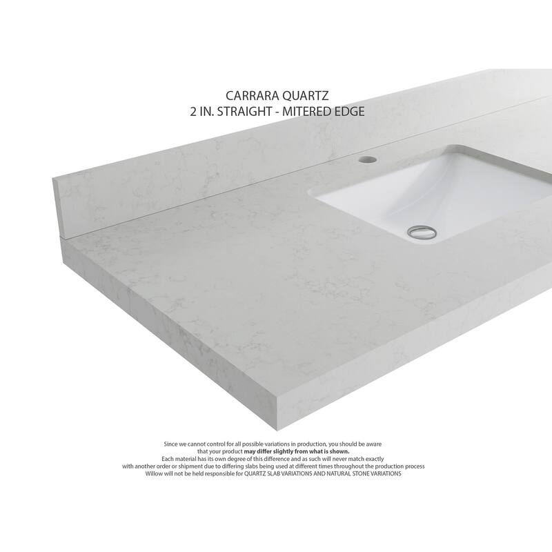 Willow Collections 36 x 22 Charlotte D Right Offset Sink Bathroom Vanity with Countertop