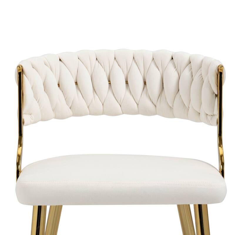 4PACK Upholstered Dining Chairs with Woven Back