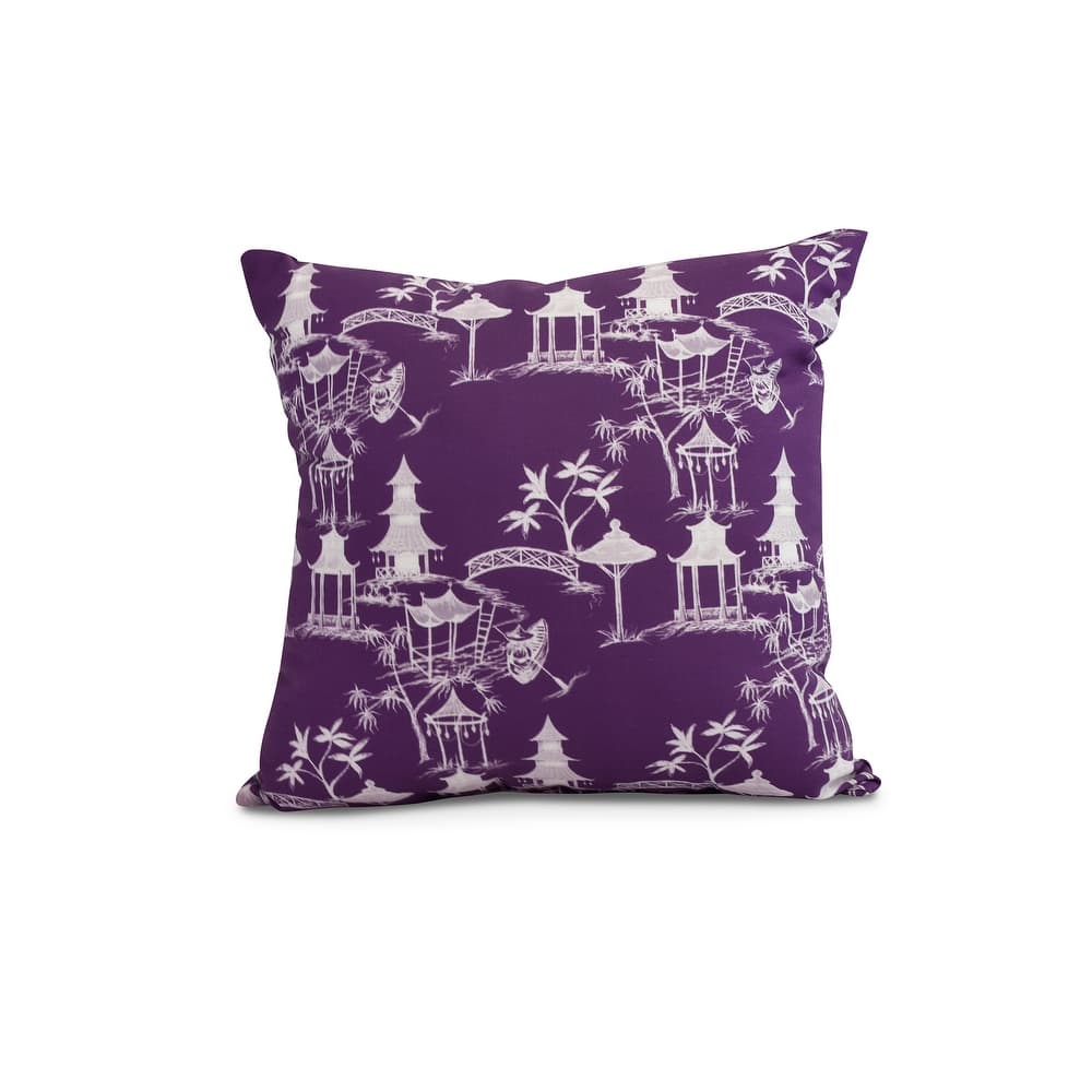 20 x 20 Inch Chinapezka Floral Print Outdoor Pillow