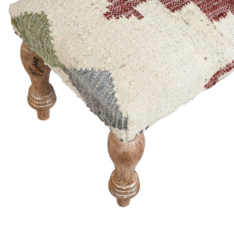 Sevita Southwestern Upholstered Mango Wood Accent Bench - 47" W x 16" D x 18" H