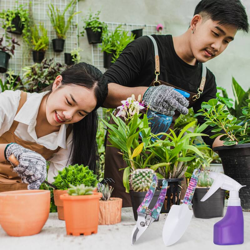 1 Set Garden Tool Set 5 Pieces Plastic Kits for Gardening, Purple