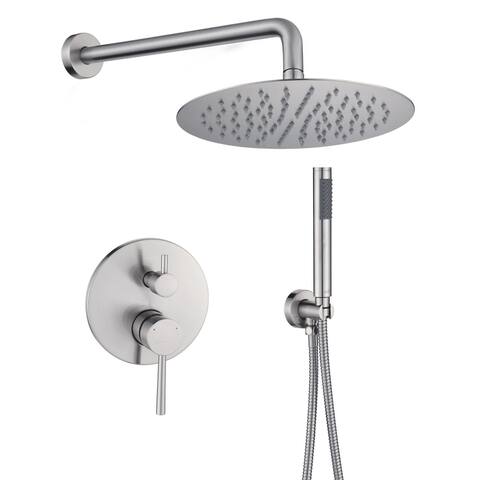 CLihome Round Rainfall Shower head and Handheld Shower Head Set - 10"
