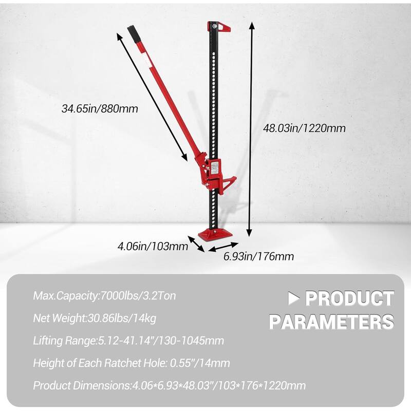 Utility Heavy-Duty Lift Farm Jack for Tractor Truck SUV Bumper Lift