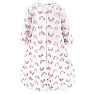 Hudson Baby Infant Girl Plush Sleeping Bag, Sack, Blanket, Long-Sleeve Modern Rainbow