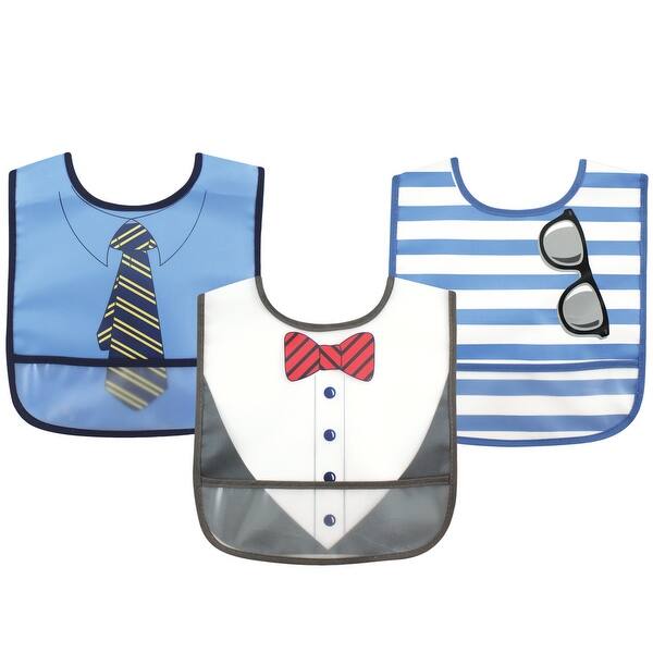slide 1 of 1, Luvable Friends Baby Boy Waterproof PEVA Bibs 3pk, Boy Dress Up, One Size - Boy Dress Up - One Size One Size - Boy Dress Up