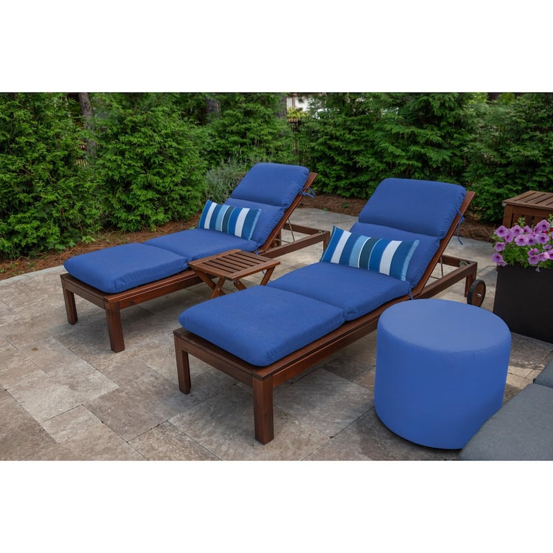 Sunbrella Stripe Fabric 1-Piece Indoor/Outdoor Lumbar Pillow, 22"W x 9"L, Maxim Classic - 22"W x 9"L
