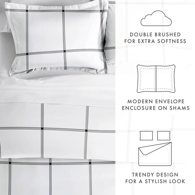 Becky Cameron Grid 3-Piece Duvet Cover Set